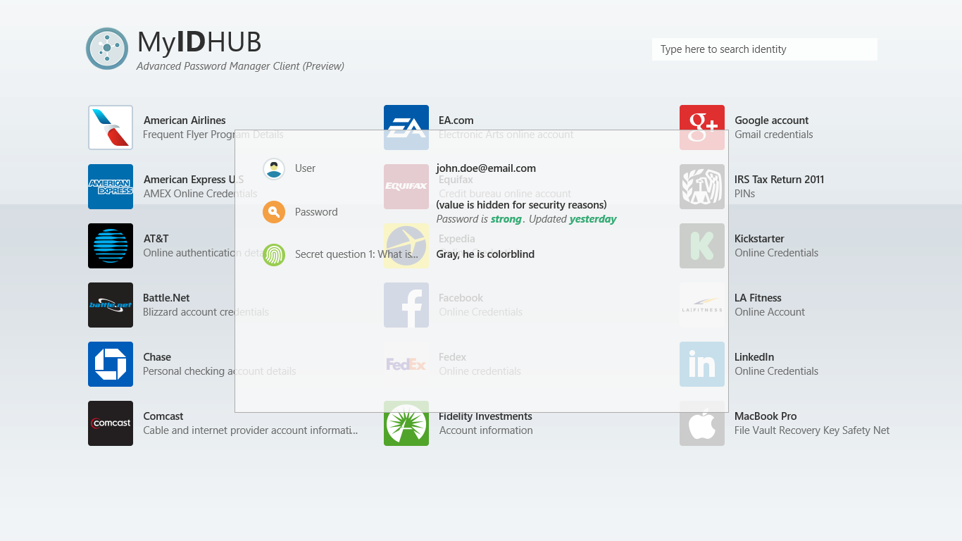 My ID HUB Windows Store App
